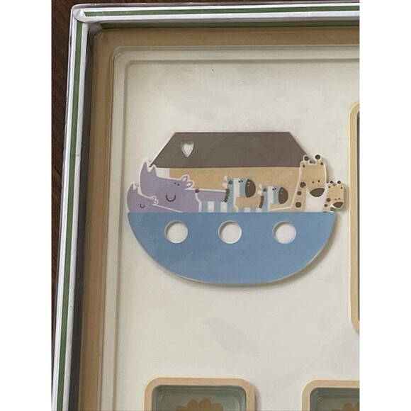 Cudlie! Childs First Year Photo Frame Boy Noahs Ark 13 Photo Insert Windows - Picture 2 of 13